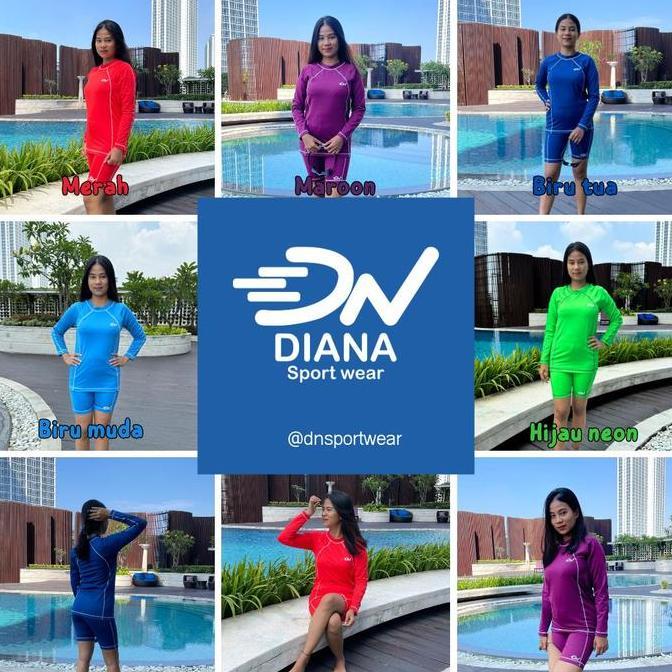 Promo Setelan Renang Wanita/Setelan Renang Wanita Lengan Panjang/Baju Renang Dewasa/Baju Renang Leng