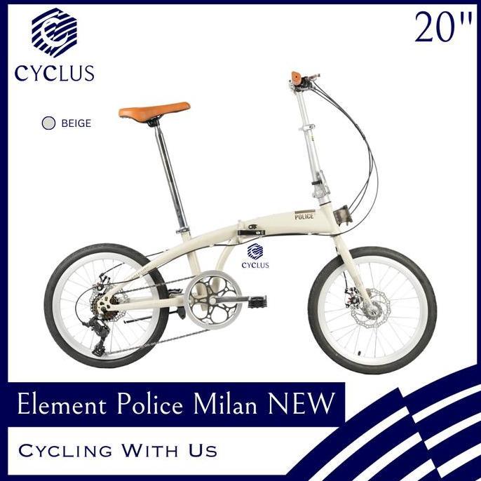 GRAB - Sepeda Lipat Element Police Milan 8 Speed 20 Inch