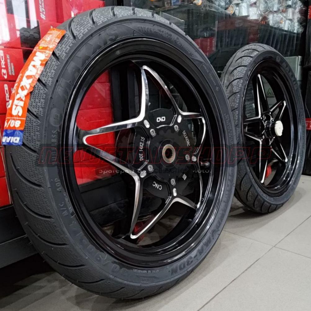 Paketan Velg Velek Velk Racing Delkevic DND palang Bintang + Ban luar maxxis diamond depan belakang 