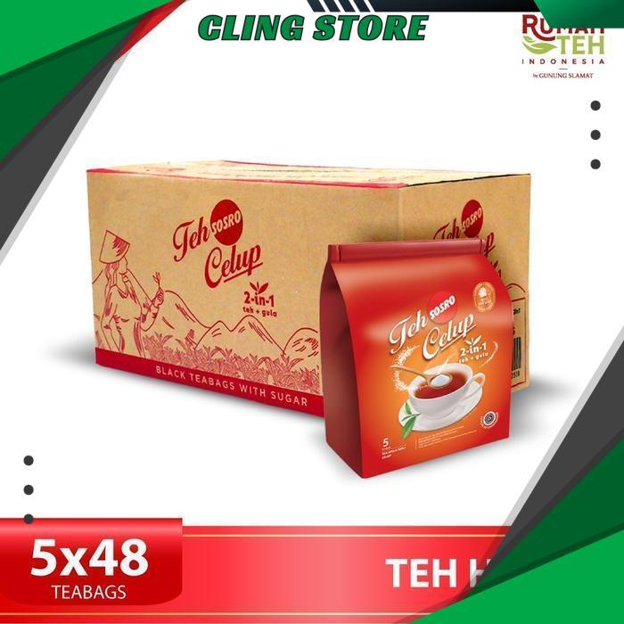 TEH CELUP SOSRO 2 IN 1 CARTON PACK (1 KARTON ISI 48 POUCH) BEST SELLER