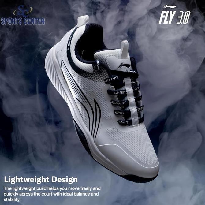 New- New Sepatu Badminton Lining Ultra Fly III / 3.0 AYTT053 White / Navy