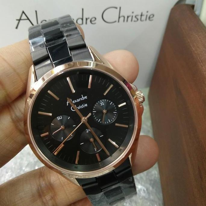 Jam Tangan Wanita Alexandre Christie Ac 2890 BF Black Rosegold