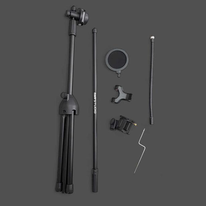 Stand Mic Lantai + Hp Holder Bagus Microphone Tripod