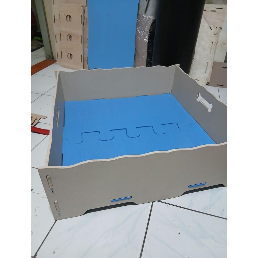 Box kotak kayu tempat tidur hewan kucing anjing aksesoris hewan