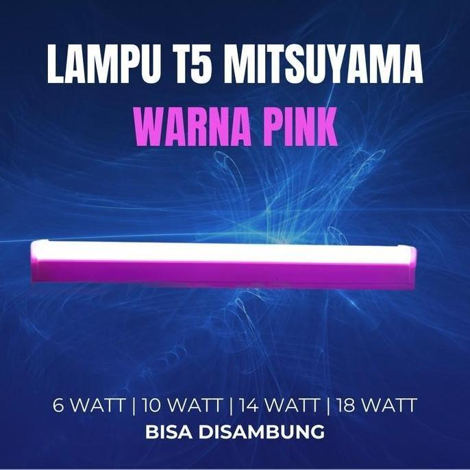 Lampu T5 Led 120 Cm Pink Mitsuyama Lampu T5 Led 18 Watt Lampu Tube Led