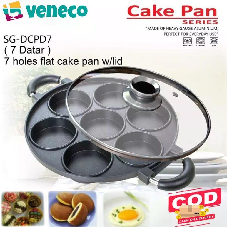 Sadina - Cetakan Kue Martabak Mini 8 Lubang / 7 / 8 / 10 Lubang Datar Takoyaki Dorayaki Cetakan Anti