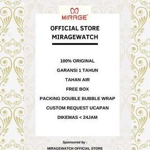 Mirage Watch - Jam Tangan Wanita Rantai Pasir Garansi Orinal Mirage 8623 Hitam Stainless Steel jam t