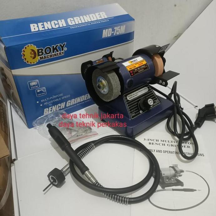 Gurinda Duduk Mini Boky Md-75 / Bench Grinder Mini Boky