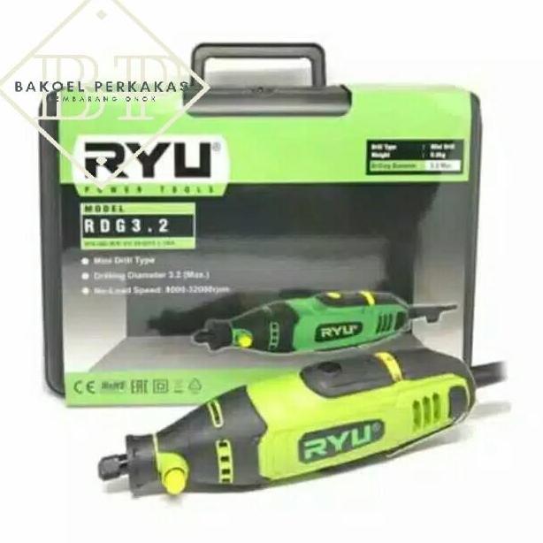 MINI GRINDER ROTARY TOOLS RYU RDG 3.2 MM SET 40 PCS MESIN DIE GERINDA DRILL TUNER BOR KECIL FLEXIBLE