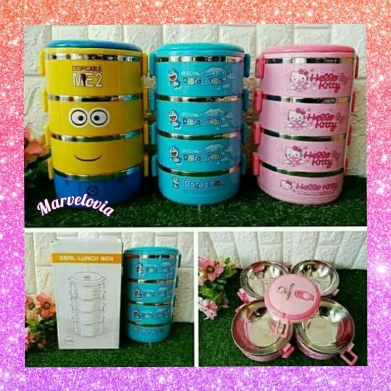 best sale hot product marvelashop rantang 4 susun karakter hellokitty doraemon minion