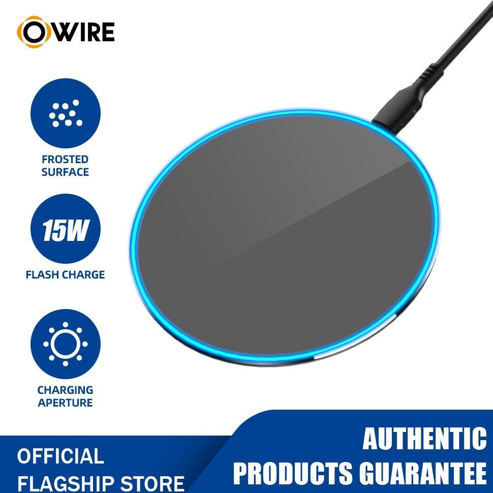 cuci gudang big sale qi wireless charger 10w/15w quick charge ith led ring indicator type c iphone 1