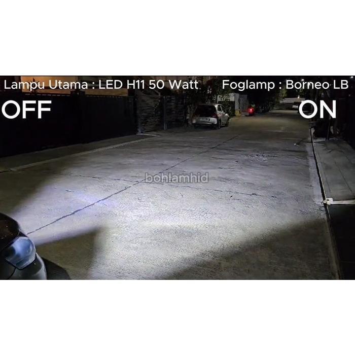 Foglamp Innova 2011-2014 Projektor Bi Led 3" Autovision Borneo Lb 110W 2Warna Lampu Kabut - Putih Or