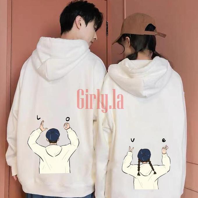 Switer couple pria wanita Love / hoodie couple Love pasangan cewe cowo kekinian hoodie couple korea 