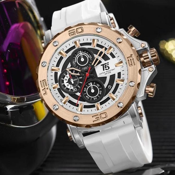 TimelessCorp - Jam Tangan Pria Cowok T5 H 3865G Original Stopwatch Watches