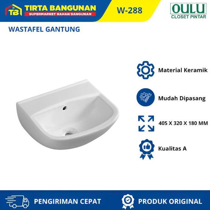 OULU WASTAFEL GANTUNG W288 BASIN OULU WASTAFEL BAK CUCI TANGAN PUTIH MINIMALIS Kran Promo Premium