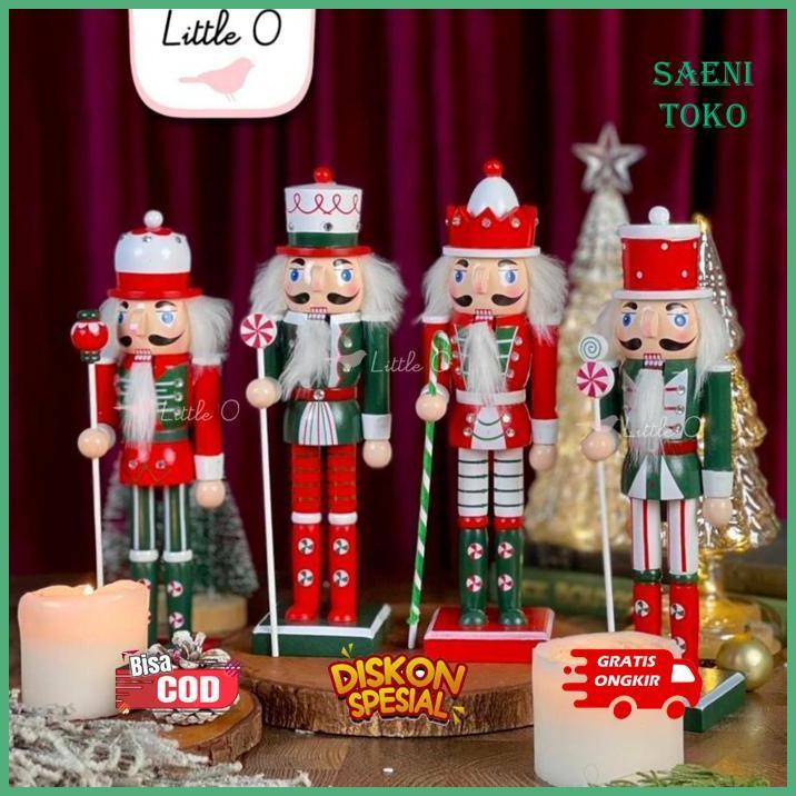 SAENITOKO LITTLE O CHRISTMAS NUTCRACKER SOLDIER PATUNG NATAL DEKORASI NATAL HIASAN NATAL IMPOR AKSES