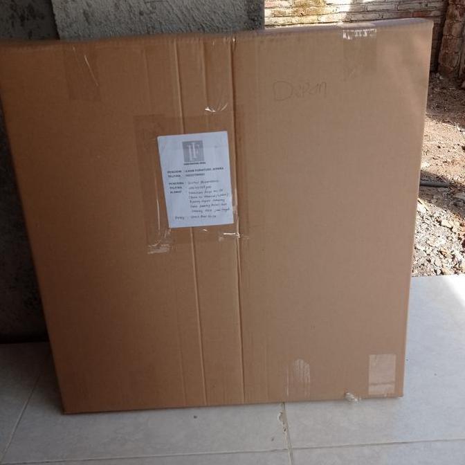 kaca cermin 60 Lis kayu jati cat hitam