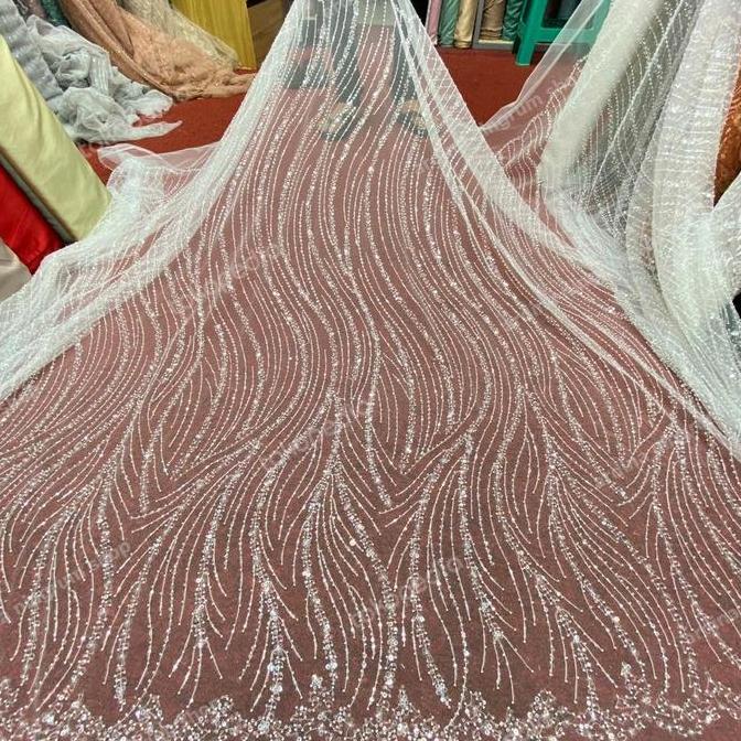 Bahan tile payet.tile payet korea.tile pengantin.bahan brukat.brokat