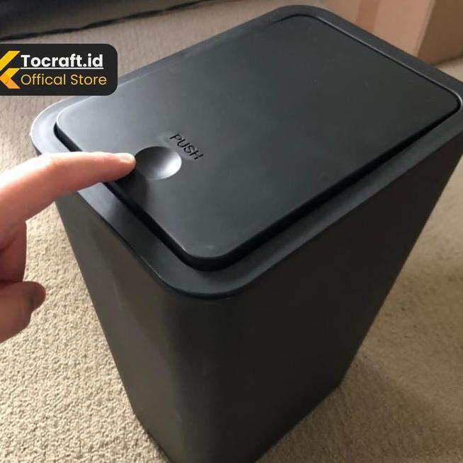 Tcid Tempat Sampah Aesthetic Minimalis Hitam 10 Liter Hitam  Plastik