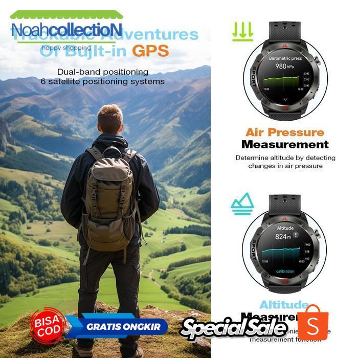 NOAHCOLLECTION ?GIFT STRAP?AOLON NAVI R4 NEW SMARTWATCH DUAL GPS 6-SATELLITE POSITIONING TRACK MAP C