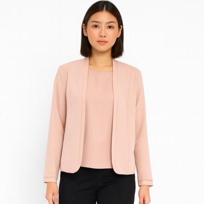 Chloebeautyshop Blazer Wanita Panjang Blanik Two Tone Kombinasi - Elegance Modern Classic Blazer - J