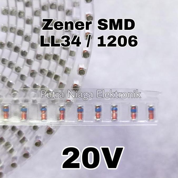 (10) Zener SMD 20V Dioda LL34 size 1206 0,5W 20Volt 1/2W 0.5W putran1a