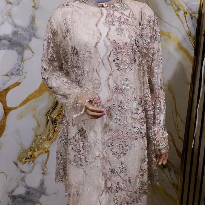 Outer Brokat Tile Premium Bordir Bunga