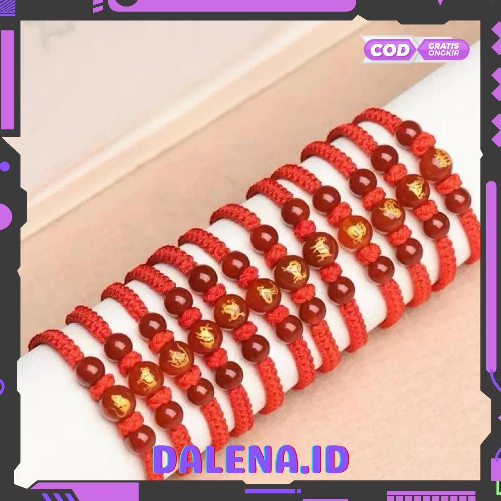 Gelang Tali Merah 12 Shio Keberuntungan / Gelang Tangan Wanita Pria Anak Serut Zodiak Cina Tahun Lah