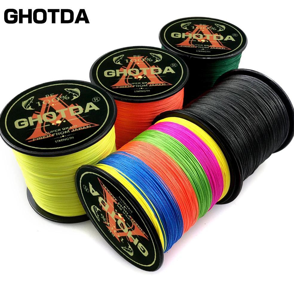 GHOTDA High Density Weaves Fishing Line 4 Strands 300M 100M Multifilament PE Braided Wire Cast Rod S