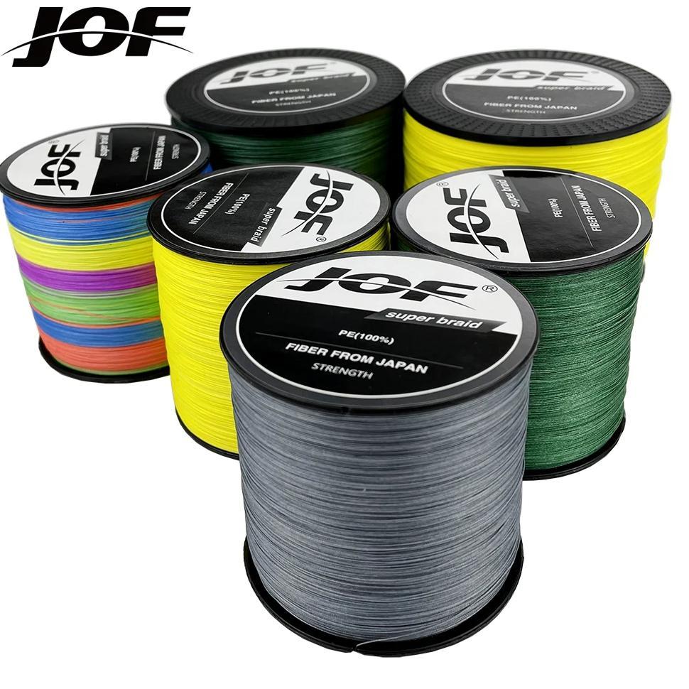 JOF 500m X12 X9 X8 Braided Fishing Line Super PE Line Strong Strength Carp Fishing Wire
