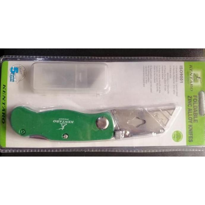 Diskon Cutter Lipat / Pisau Lipat Zinc Alloy Kentaro Foldable Knife