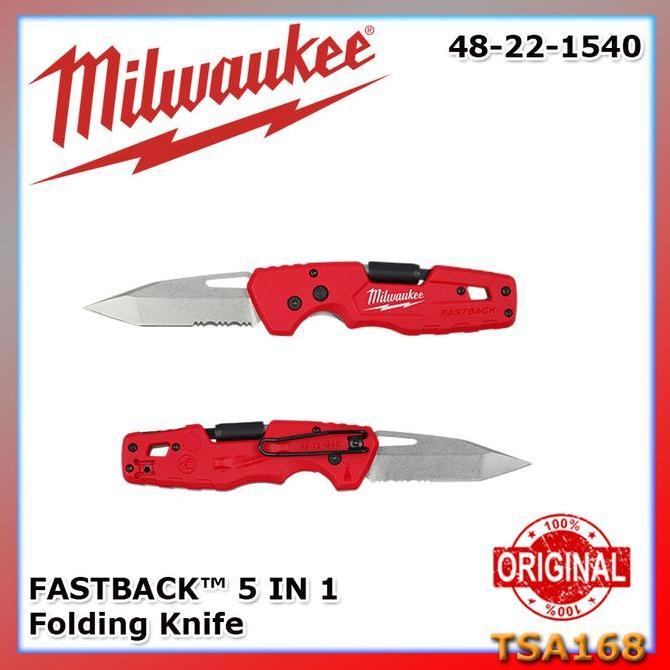 Diskon Milwaukee Fastback 5-In-1 Folding Knife 48-22-1540 Pisau Lipat