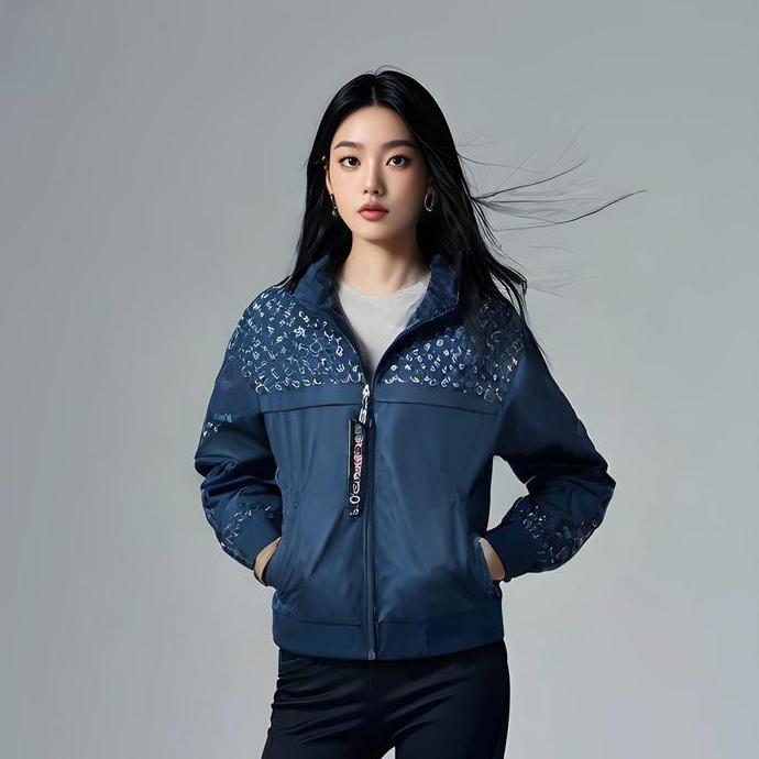 Whyme Jaket Sailor Wanita Zipper Parasut Ritsleting