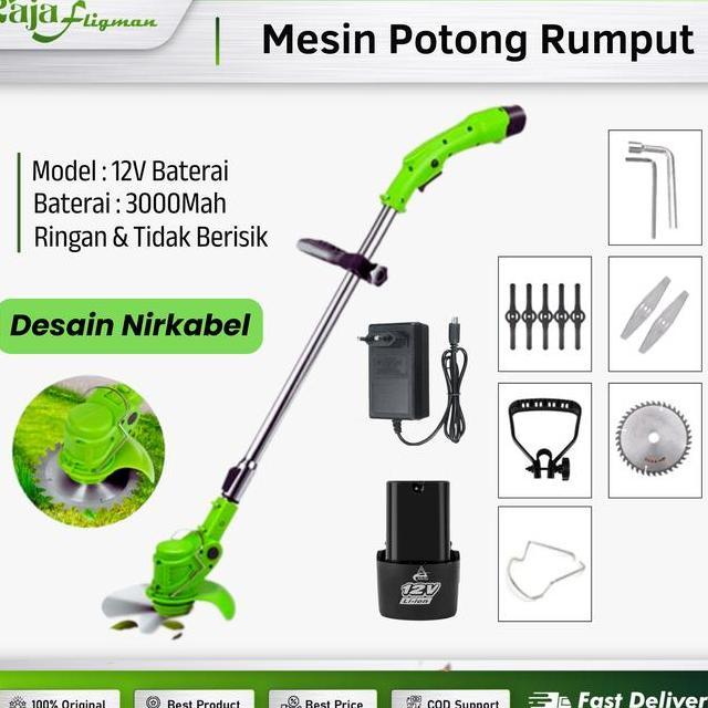 Flmanmesin Potong Rumput Battery 12V Mesin Pemotong Rumput Portable