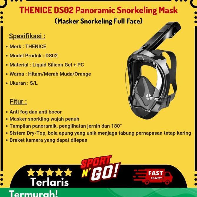 Promo THENICE DS02 Panoramic Snorkeling Mask - Masker Snorkeling Full Face Diskon