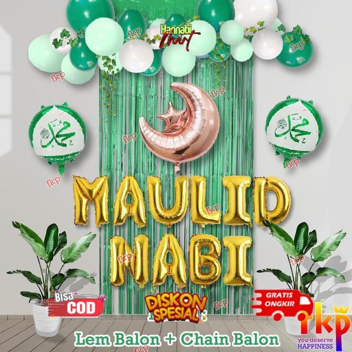 HANNABIMART FUN KIDS PARTY DEKORASI MILAD NABI / KELAHIRAN NABI MUHAMMAD / BALON DEKOR MILAD / MILAD