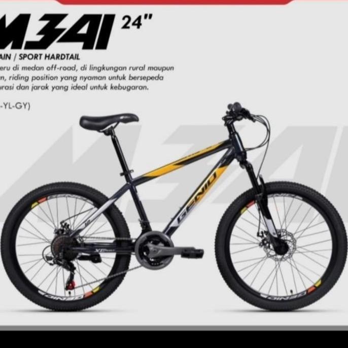 Promo Sepeda MTB 24 Inch Genio M 3412 New 24 speed Diskon