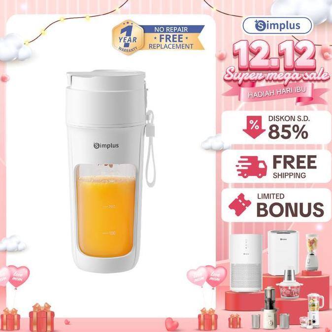 SUPER DEALSSimplus Blender Portabel 340ml Juicer Multifungsi Gelas Siap Minum 10 Set Mata Pisau Jus 