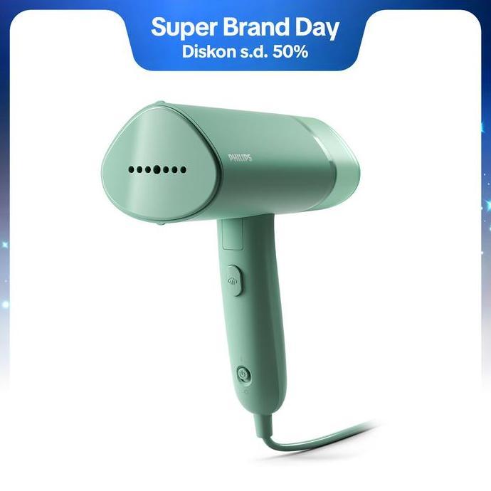 Philips Setrika Uap Handheld STH3010/70 Hijau - Setrika Uap Portable Dapat Dilipat, Setrika Uap Ring