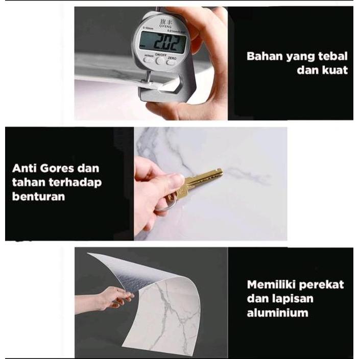 New- Stiker Marmer Granit Premium 60x30CM / Stiker Dinding Kamar Mandi Dapur Meja Kompor