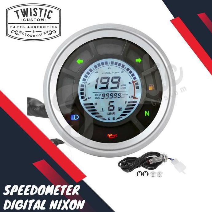 SPEEDOMETER DIGITAL NIXON MOTOR CUSTOM UNIVERSAL SCRAMBLER TRACKER ORIGINAL DAN TERPERCAYA