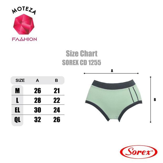 Murah Sorex Celana Dalam Wanita - CD 1255 - Midi Panty - Super Soft Cewek Pendek Boxer Mini Non COD