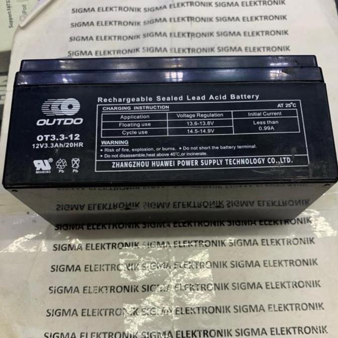 HARGA DISC - ACCU / AKI KERING OUTDO 12V 3,3 AH