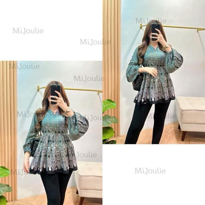 New- Ameera Blouse Wanita Rayon Viscose Rempel Baju lengan Balon