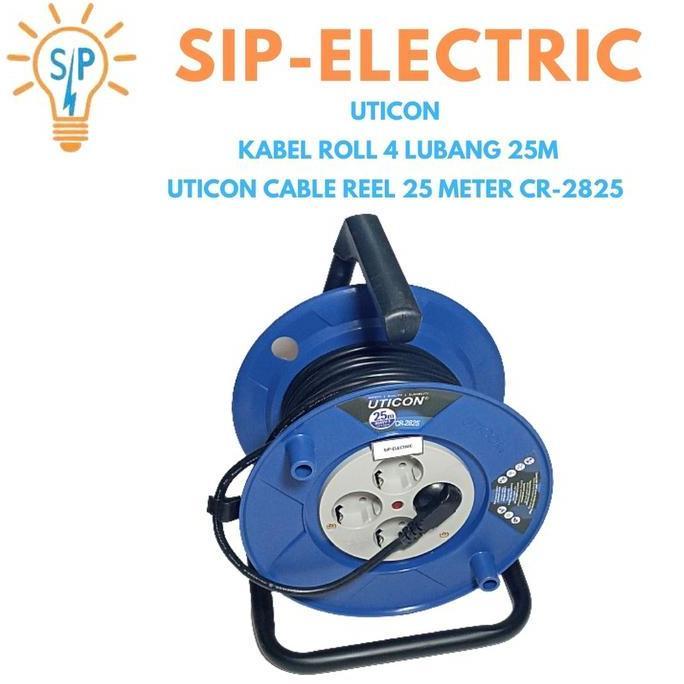 UTICON KABEL ROLL 4 LUBANG 25M / UTICON CABLE REEL 25 METER CR-2825