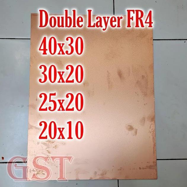 TERMURAH - pcb polos double layer fiber 40x30 30x20 25x20 20x10 cm fr4 dobel doubel dua sisi tebal 1