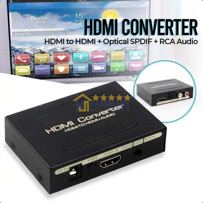 SOORIM Audio Splitter HDMI to HDMI + Optical SPDIF + RCA Extractor Converter