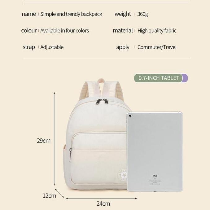 Promotoday- Onebear Tas Ransel Mini Tas Sekolah Kanvas Tas Ransel Sekolah Cewek Portabel Tas Ransel 