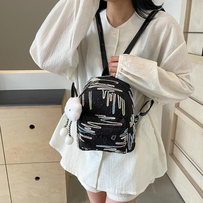 Key- Tas Ransel Wanita Plus Gantungan Tas Wanita Model Korea Tas Ransel Mini Backpack Muat Buku Tuli