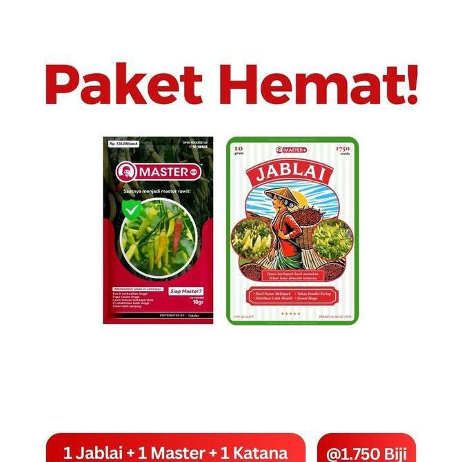 1 MASTER 1 JABLAI bibit benih cabe rawit setan